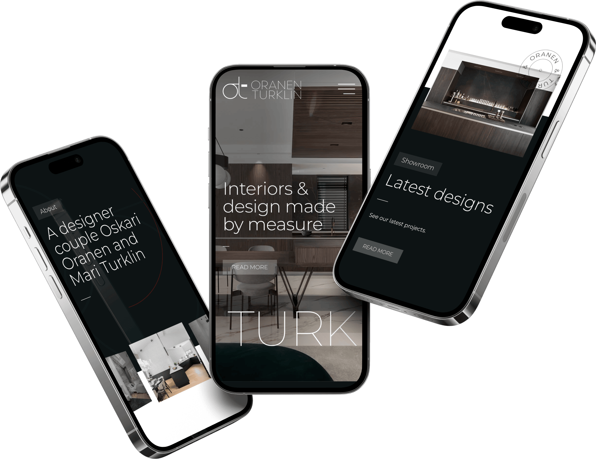 Verkkosivut esittelyssä kolmella mobiililaitteella